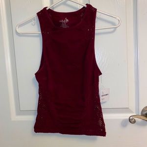 NWT Burgundy stretchy lace tank top